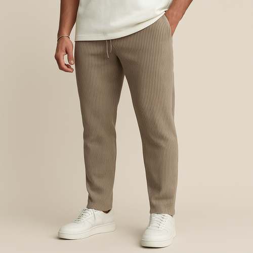 Ribbed Tube Leg Trousers