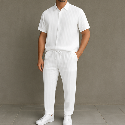 Men's Button Front Shirt & Drawstring Pocket