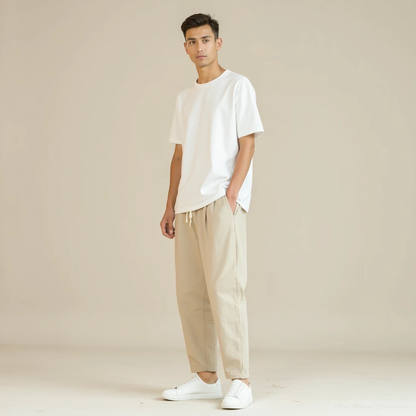 Santorini Linen-Cotton Pantalon
